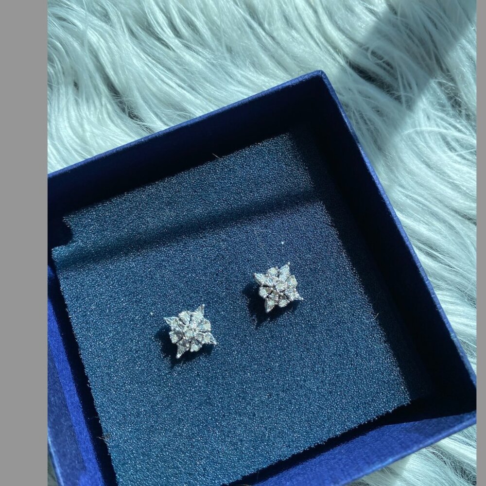 Diamond Cluster Stud Earrings (1/10 ct. t.w.) in Sterling Silver